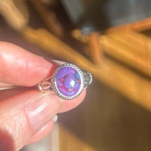 Vintage Purple Turquoise Sterling Silver Ring